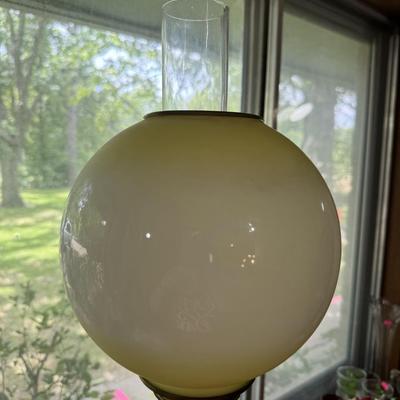 Vintage painted hurricane lamp