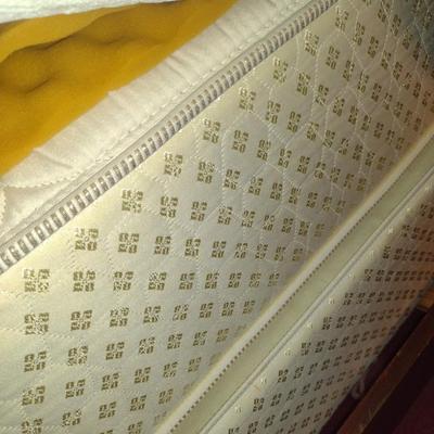 Full Size Bed with Wooden Head and Foot Boards