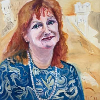 128 "Joan" Women Portrait 1993 Oil on Canvas by Ellen Into