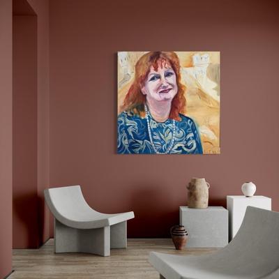 128 "Joan" Women Portrait 1993 Oil on Canvas by Ellen Into