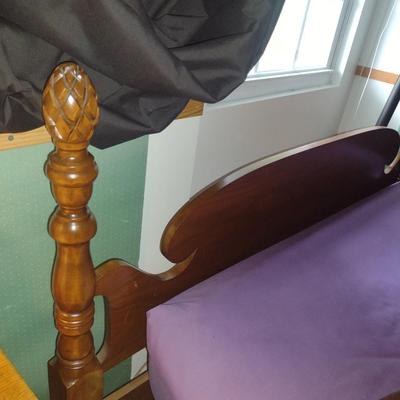 Full Size Bed with Wooden Head and Foot Boards