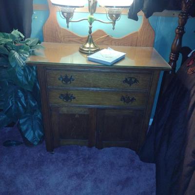 Wooden Wash Stand- Approx 31" Wide, 16 3/4" Deep (No Contents)