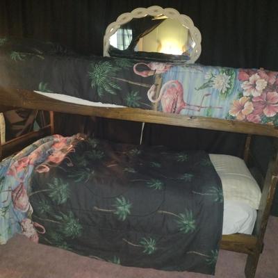 Wooden Framed Bunk Bed Set