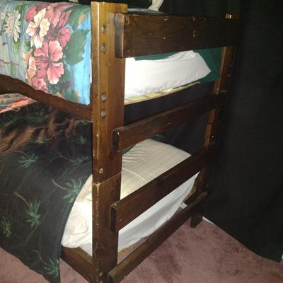 Wooden Framed Bunk Bed Set