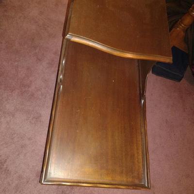 Wooden Two Tier Telephone Table with Stretcher Shelf