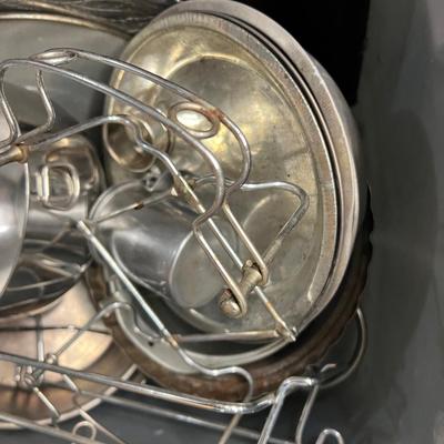 Tote of Metal Kitchenware
