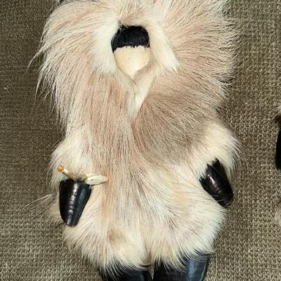 56 PAIR ALASkA WALL DOLL FROM FUR & REINDEER HOOVES