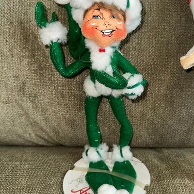 57 LOT 3 XMAS ANNALEE DOLLS ELF SHELF GREEN MOUSE ANGEL