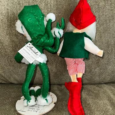 57 LOT 3 XMAS ANNALEE DOLLS ELF SHELF GREEN MOUSE ANGEL