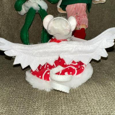 57 LOT 3 XMAS ANNALEE DOLLS ELF SHELF GREEN MOUSE ANGEL