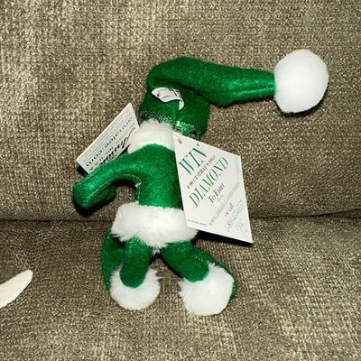 59 ANNALEE DOLLS 3 XMAS CANDLELIGHT GREEN RIBBON ELF ORNAMENT