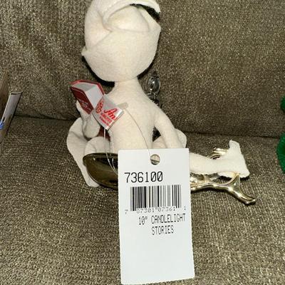 59 ANNALEE DOLLS 3 XMAS CANDLELIGHT GREEN RIBBON ELF ORNAMENT