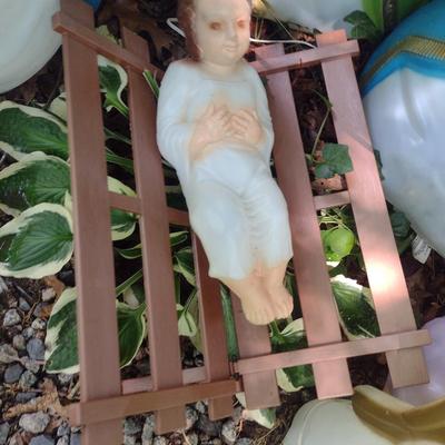 Large, Lighted Blow Mold Nativity Set for Lawn