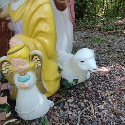 Large, Lighted Blow Mold Nativity Set for Lawn