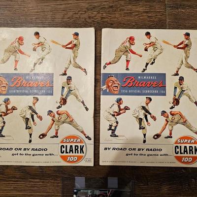 Vintage MLB 1950's Milwaukee Braves vs Chicago Cubs Official Score Card (O67)