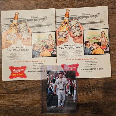 Vintage MLB 1950's Milwaukee Braves vs Chicago Cubs Official Score Card (O67)