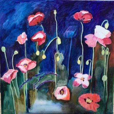 133 "Poppy Field" 2005 Oil on Canvas by Ellen Into
