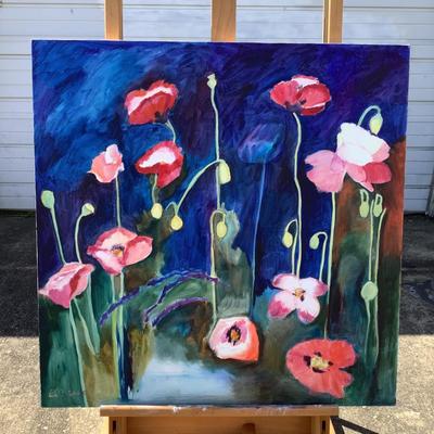 133 "Poppy Field" 2005 Oil on Canvas by Ellen Into