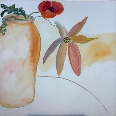 134 Flowers In A Vase Oil on Canvas by Ellen Into