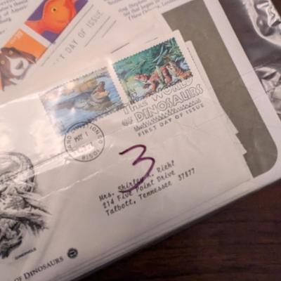 14 - 1990's First Day Issue Envelopes & Display Cards Dinosaurs Arts & Endangered Species Lot 3