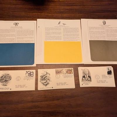 14 - 1990's First Day Issue Envelopes & Display Cards Dinosaurs Arts & Endangered Species Lot 3