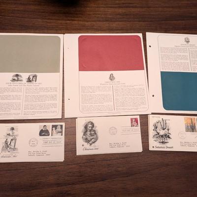 15 - 1990's First Day Issue Envelopes & Display Cards Some Include American Art & Christmas Lot 6