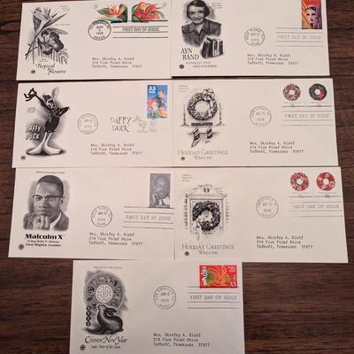 15 - 1990's First Day Issue Envelopes & Display Cards Some Include American Art & Christmas Lot 6