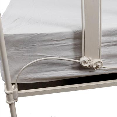 1163 Antique White Painted Iron Bed