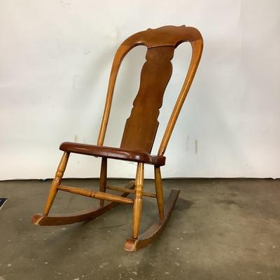 1166 Antique Balloon Back Maple Rocking Chair