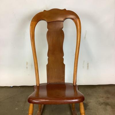 1166 Antique Balloon Back Maple Rocking Chair
