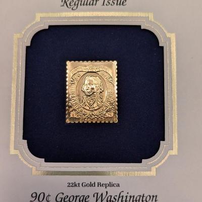 1860/1861 First Day Issue 90 cent George Washington 22K Gold Replica - 1861 Regular Issue