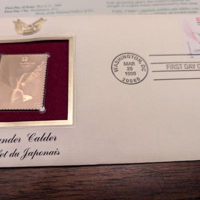 First Day Issue Alexander Calder 22K Gold Replica Envelopes