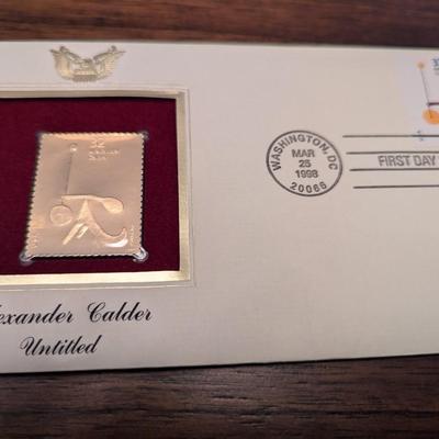 First Day Issue Alexander Calder 22K Gold Replica Envelopes