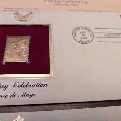 First Day Issue Holidays 22K Gold Replica Envelopes