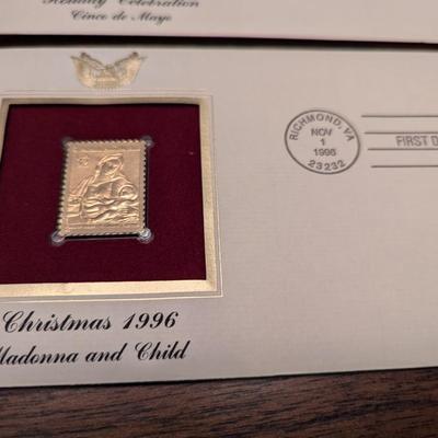 First Day Issue Holidays 22K Gold Replica Envelopes