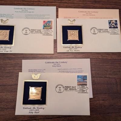 First Day Issue Celebrate The Century 22K Gold Replica Envelopes