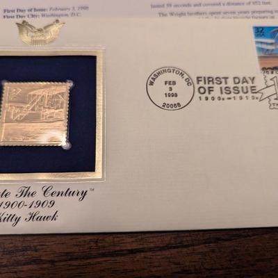 First Day Issue Celebrate The Century 22K Gold Replica Envelopes