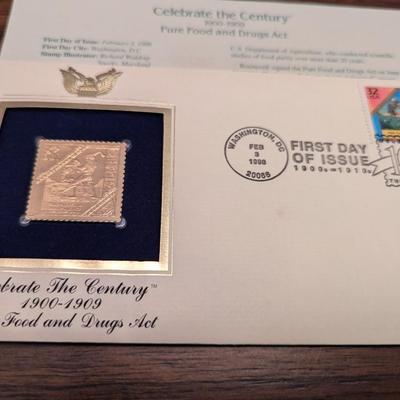 First Day Issue Celebrate The Century 22K Gold Replica Envelopes