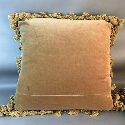 1173 Vintage Aubusson French Needlepoint Down Pillow