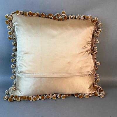 1256 Vintage French Aubusson Needlepoint Down Pillow