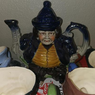 Jane Hollant Figural Art Mug and Tea Pot Set RARE