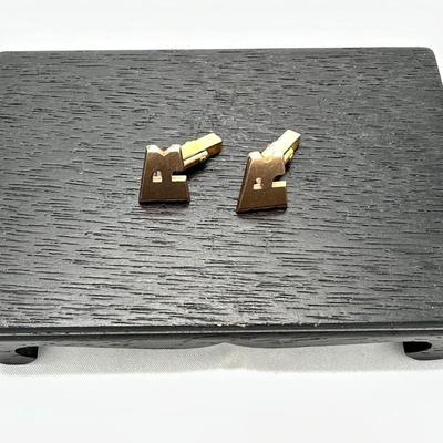Letter Swank Gold Tone Cufflinks