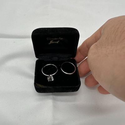 Vintage The Vanderbilt Jewel Silvertone Rings and wedding band