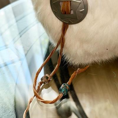 67 FUR & FEATHER BASKET MEDALLION BEADS WOVEN