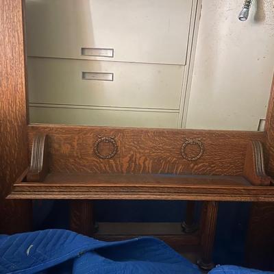 *Dismantled* Antique Tigerwood Fireplace Mantle with Curio