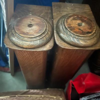 *Dismantled* Antique Tigerwood Fireplace Mantle with Curio