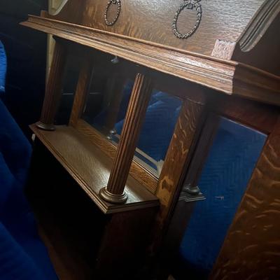 *Dismantled* Antique Tigerwood Fireplace Mantle with Curio