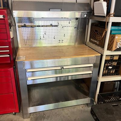 Stainless Steel Workbench With Light & Three Drawers (G-MG)