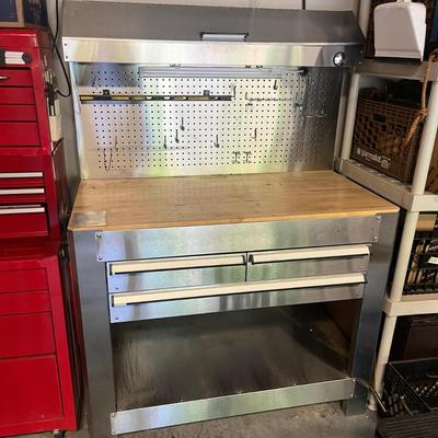 Stainless Steel Workbench With Light & Three Drawers (G-MG)