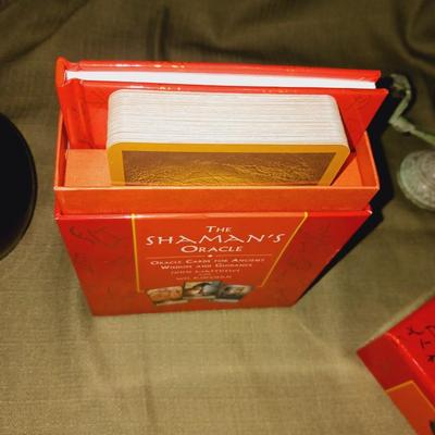 THE SHAMAN'S ORACLE CARD DECK, INCENSE BURNER AND BUD VASE